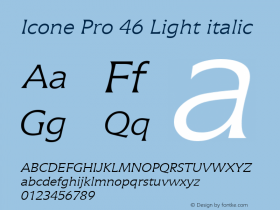 Icone Pro 46 Light italic Version 2.00 Build 1000图片样张