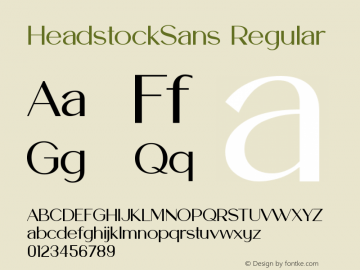 HeadstockSans Version 1.002;Fontself Maker 3.5.7图片样张