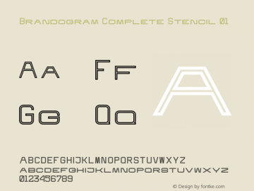 Brandogram Complete Stencil 01 Version 1.004;Fontself Maker 3.5.7图片样张