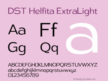 DST Helfita ExtraLight Version 1.000;January 30, 2022;FontCreator 14.0.0.2794 64-bit图片样张