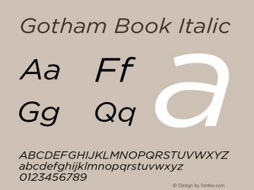 Gotham-BookItalic Version 3.301图片样张
