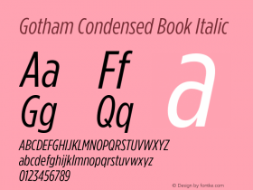 GothamCondensed-BookItalic Version 3.301图片样张