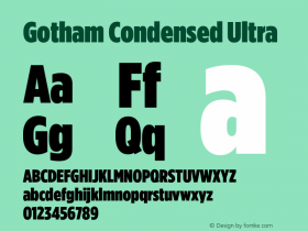 GothamCondensed-Ultra Version 3.301图片样张