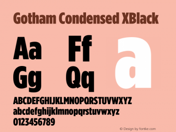 GothamCondensed-XBlack Version 3.301图片样张