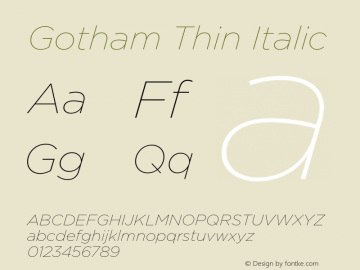 Gotham-ThinItalic Version 3.301图片样张