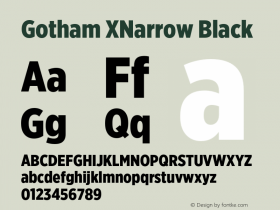 GothamXNarrow-Black Version 3.301图片样张