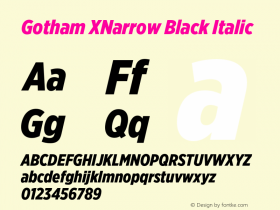 GothamXNarrow-BlackItalic Version 3.301图片样张