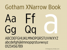 GothamXNarrow-Book Version 3.301图片样张