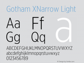 GothamXNarrow-Light Version 3.301图片样张