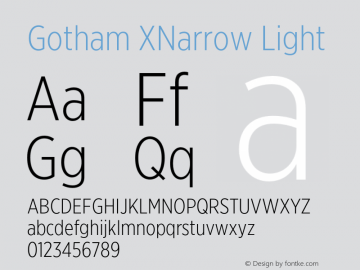 GothamXNarrow-Light Version 3.301图片样张