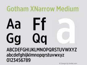 GothamXNarrow-Medium Version 3.301图片样张