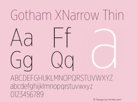 GothamXNarrow-Thin Version 3.301图片样张