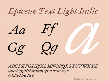 Epicene Text Light Italic Version 1.002图片样张