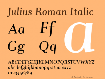 Julius Roman Italic Version 1.000图片样张