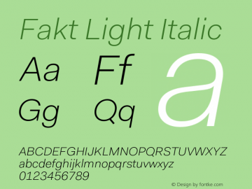 Fakt-LightItalic Version 4.001; build 0006图片样张