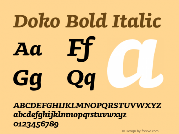 Doko Bold Italic Version 1.000图片样张