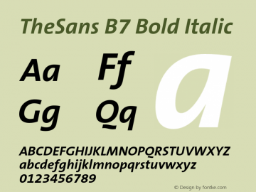 TheSans B7 Bold Italic 001.000图片样张