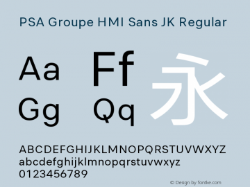 PSA Groupe HMI Sans JK Regular Version 1.73图片样张