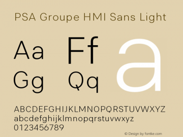 PSA Groupe HMI Sans Light Version 1.73图片样张