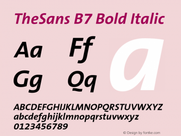 TheSans B7 Bold Italic 001.000 Font Sample