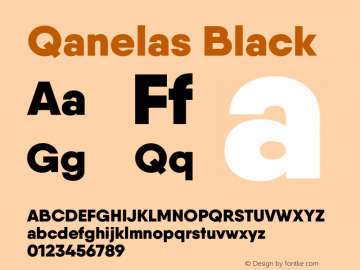 Qanelas-Black Version 1.000;PS 001.000;hotconv 1.0.88;makeotf.lib2.5.64775图片样张