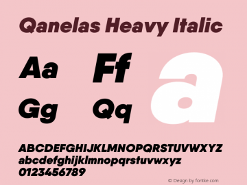 Qanelas-HeavyItalic Version 1.000;PS 001.000;hotconv 1.0.88;makeotf.lib2.5.64775图片样张