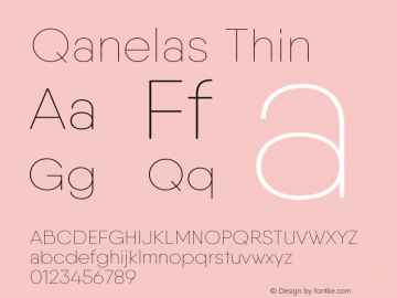 Qanelas-Thin Version 1.000;PS 001.000;hotconv 1.0.88;makeotf.lib2.5.64775图片样张