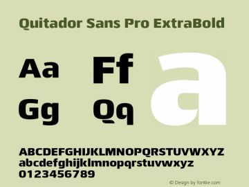 Quitador Sans Pro ExtraBold Version 1.00图片样张