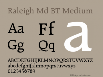 Raleigh Md BT Medium Version 1.01 emb4-OT图片样张