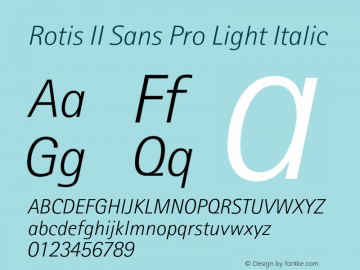 RotisIISansPro-LightIt Version 1.000图片样张