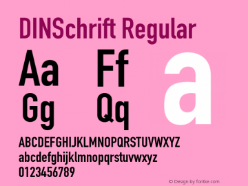 DINSchrift Regular 001.001 Font Sample