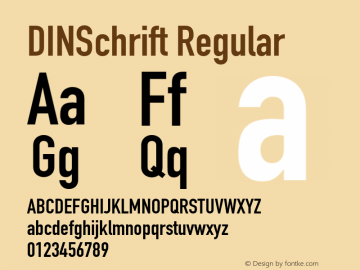 DINSchrift Regular 001.000 Font Sample