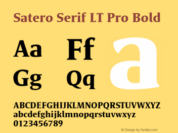 SateroSerifLTPro-Bold Version 2.001;PS 002.000;hotconv 1.0.38图片样张