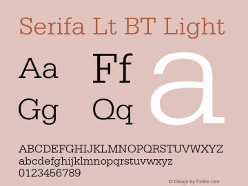 Serifa Lt BT Light Version 1.01 emb4-OT图片样张