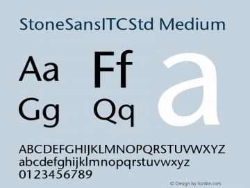 StoneSansITCStd-Medium Version 1.000;PS 001.000;hotconv 1.0.38图片样张