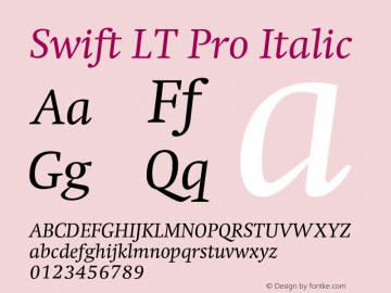SwiftLTPro-Italic Version 1.100;PS 001.001;hotconv 1.0.38图片样张
