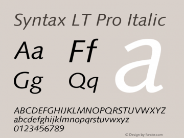 SyntaxLTPro-Italic Version 2.000 Build 1000图片样张