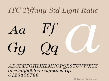 TiffanyStd-LightItalic Version 3.000 Build 1000图片样张