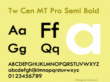 TwCenMTPro-SemiBold Version 1.000 Build 1000图片样张