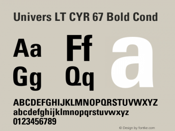 UniversLTCYR-67BoldCond Version 3.00图片样张