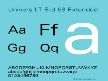 UniversLTStd-Ex Version 2.000 Build 1000图片样张