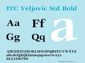 ITC Veljovic Std Book Bold Version 3.00 Build 1000图片样张