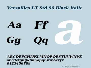 VersaillesLTStd-BlackItalic Version 1.000 Build 1000图片样张