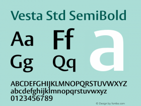 VestaStd-SemiBold Version 1.00图片样张
