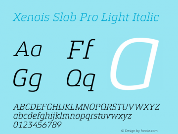 Xenois Slab Pro Light Italic Version 1.00图片样张