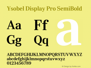 YsobelDisplayPro-SemiBold Version 1.000图片样张