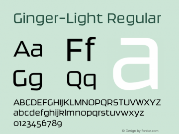 Ginger-Light Regular 004.005 Font Sample