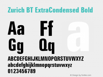 Zurich BdXCn BT Bold Version 1.02图片样张