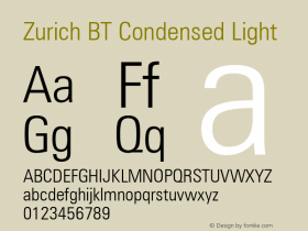Zurich LtCn BT Light Version 1.02图片样张