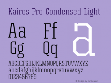 Kairos Pro Condensed Light Version 1.00图片样张